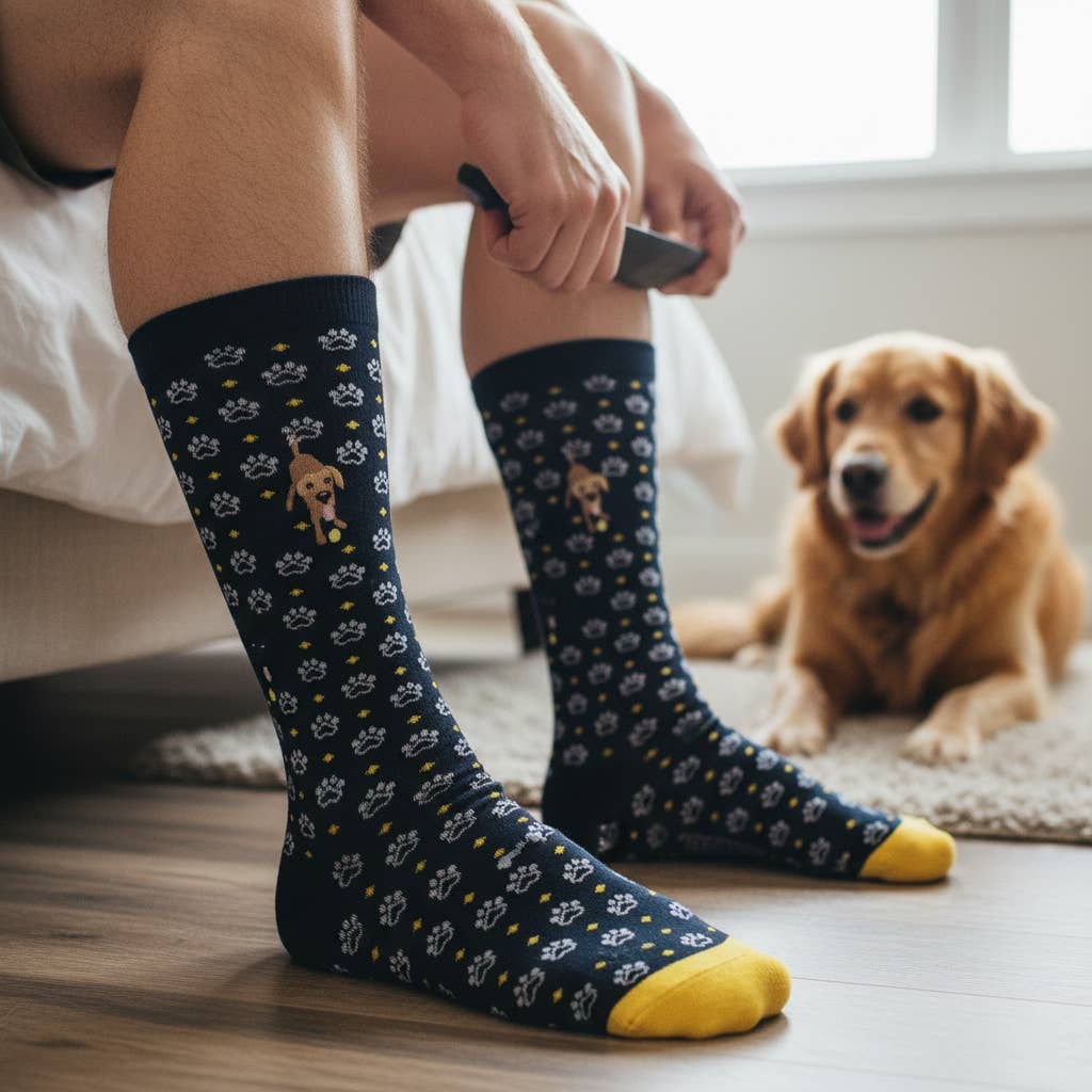 "Paws & Effect" - Dog Themed Fine Men's Socks