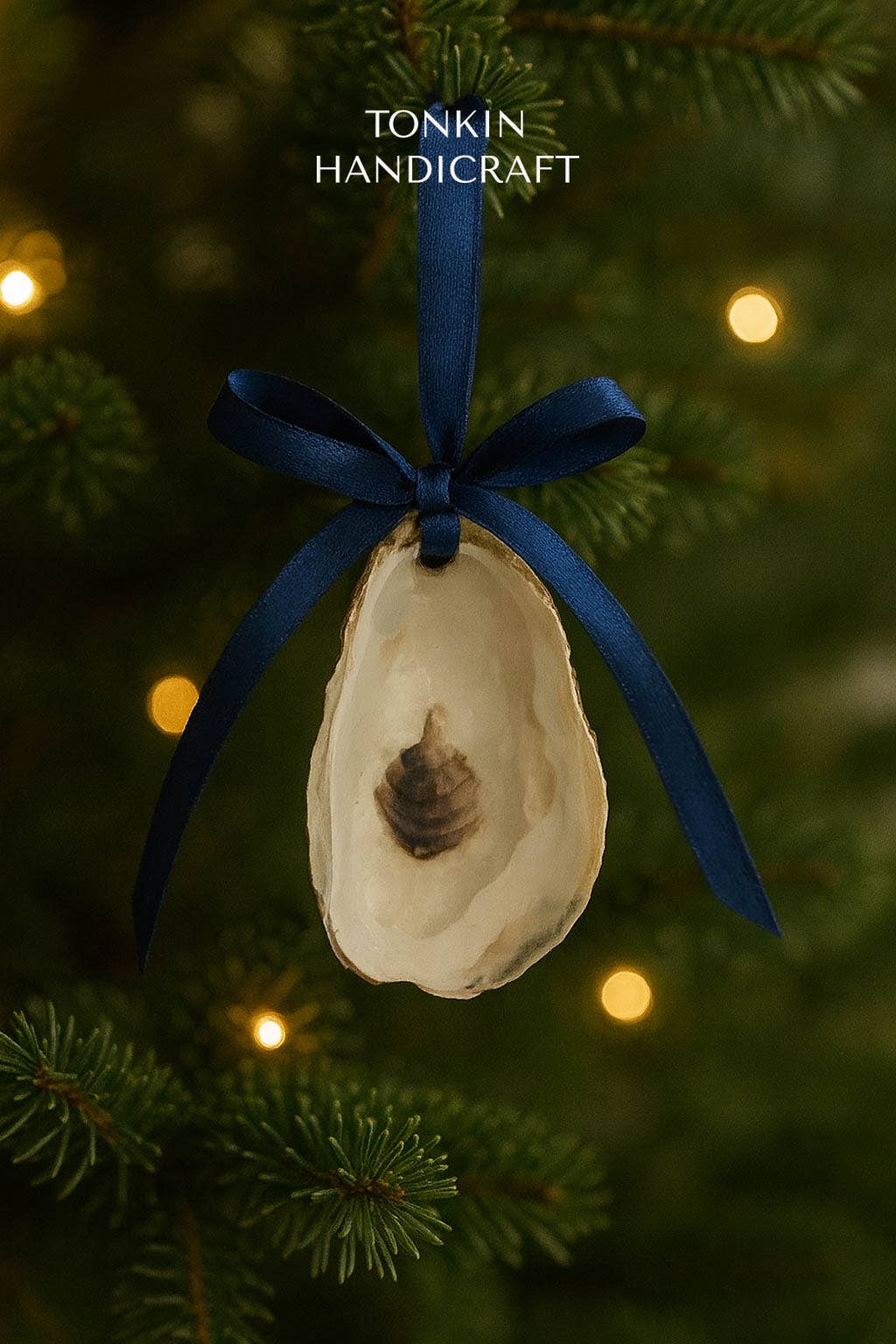 Oyster Shell Christmas Ornament 2: With pearl