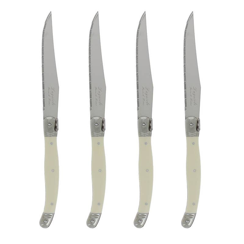 French Home Laguiole Steak Knives, Set of 4, Faux Ivory