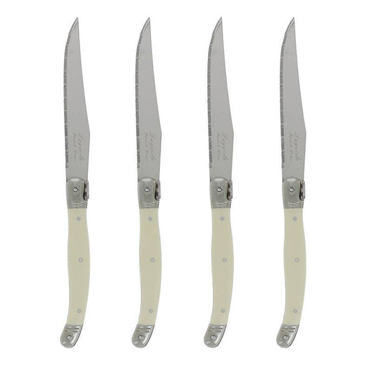 French Home Laguiole Steak Knives, Set of 4, Faux Ivory