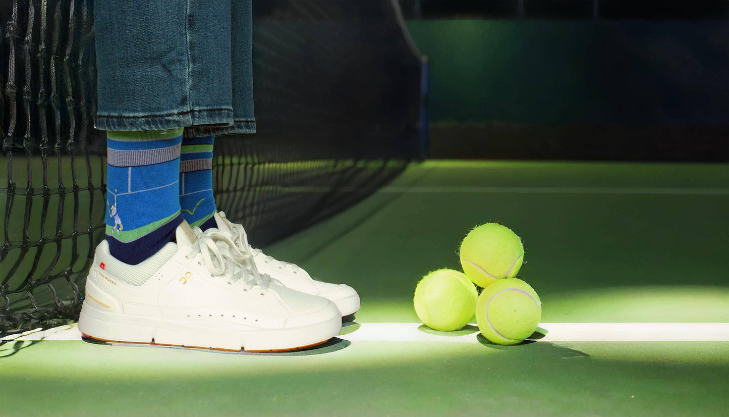 "Break Point" - Tennis Themed Fine Men's Socks