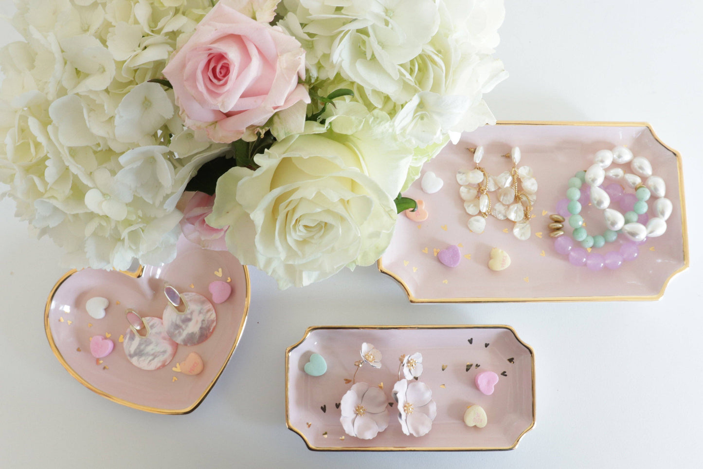 "Confetti Hearts" Tray: Pink / Small