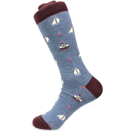 "The Buccaneer" - Sailing Pattern Men's Pima Socks