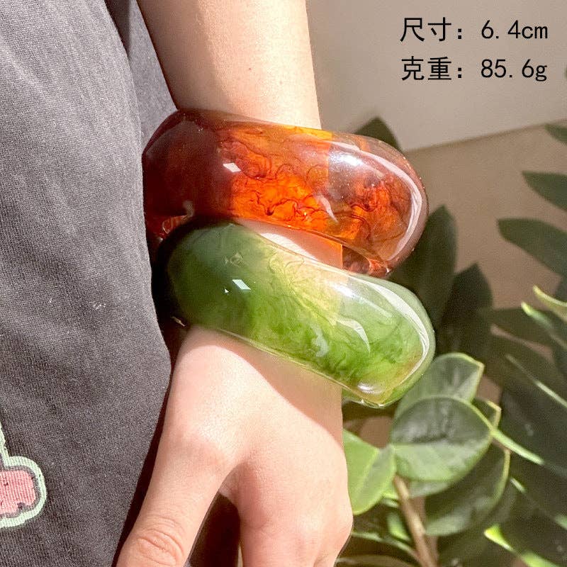 Irregular Wide Acrylic Simple Bracelets DP25B586: B