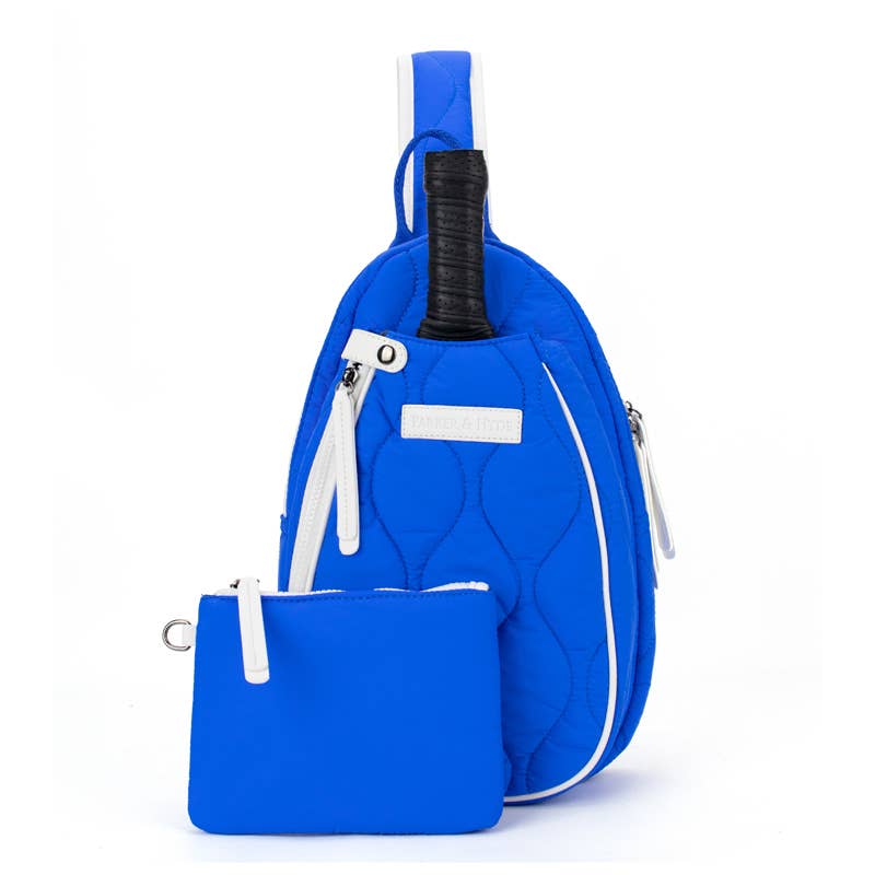 Pickleball Courtside Sling - Electric Blue / White