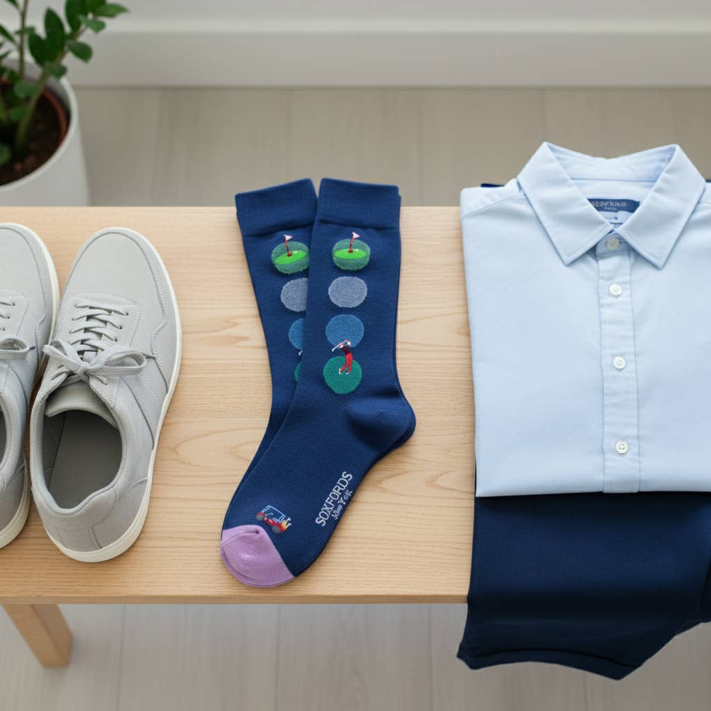 Men’s Golfing Themed Pima Cotton Socks - “Golf Clap”