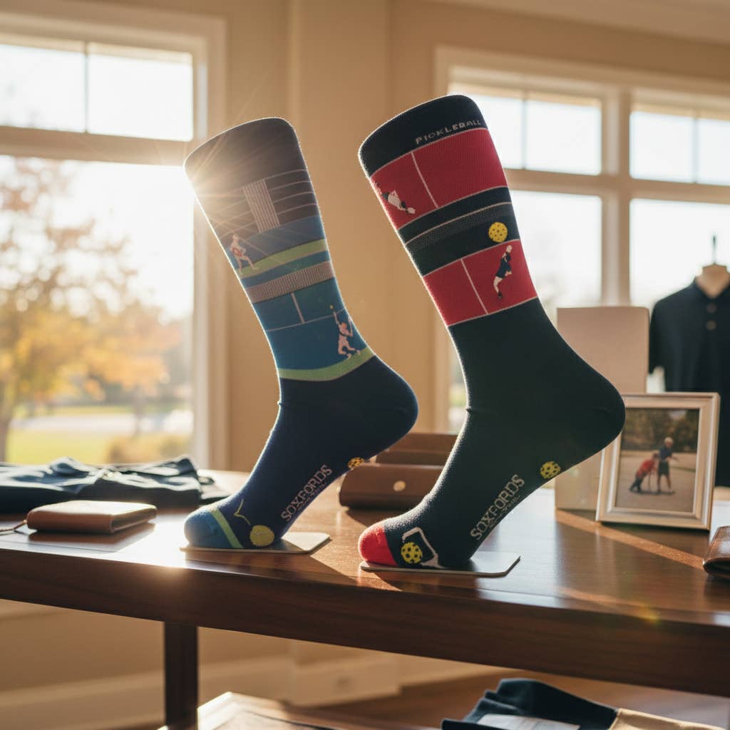 "Break Point" - Tennis Themed Fine Men's Socks