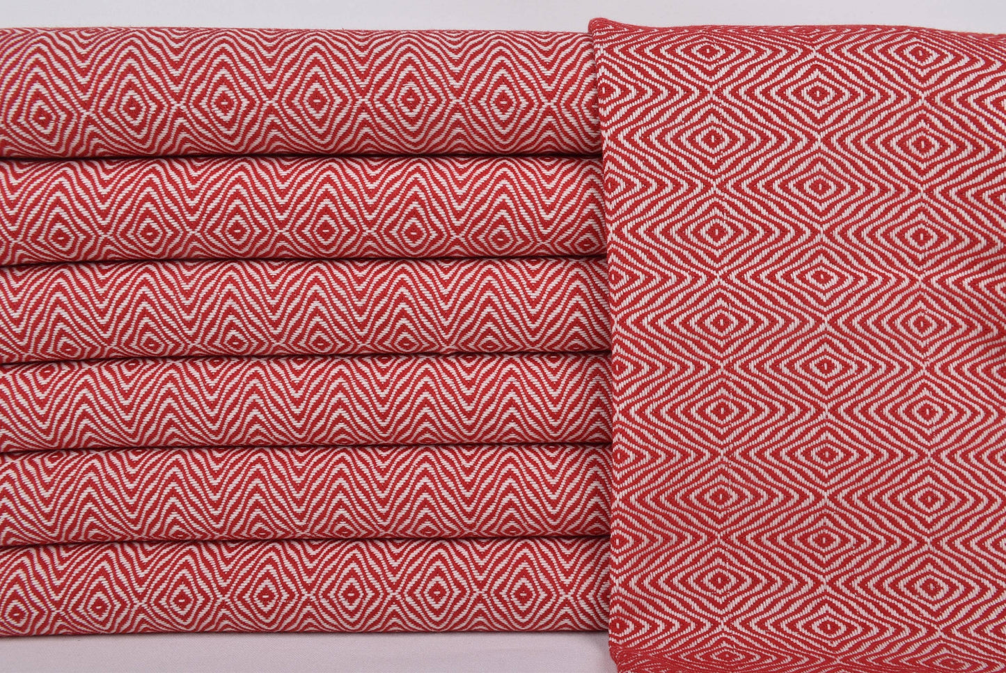 Custom Dish Towel, Elegant Red Diamond Towel