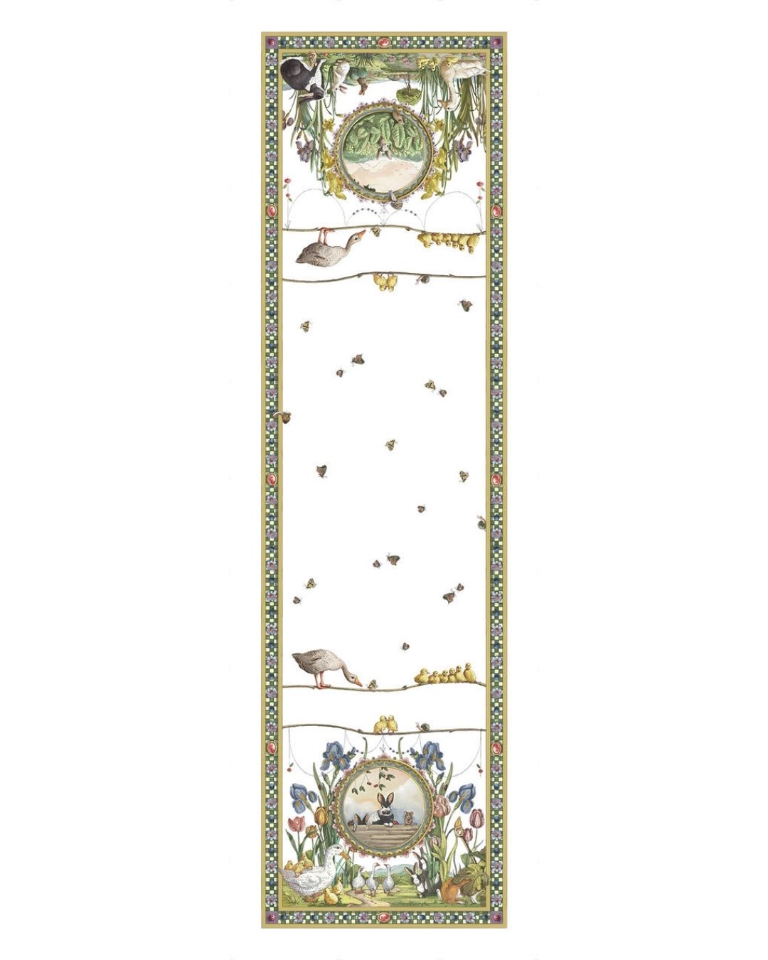 Tessitura Toscana Telerie Bunny Garden linen table runner