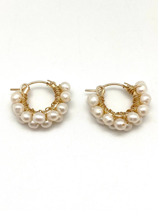 Diddi beaded hoop - pearl