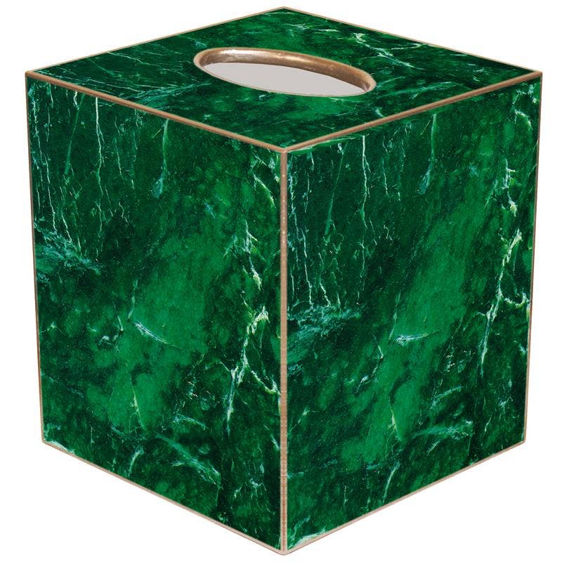 TB9216-Malachite Tissue Box Cover: Paper Mache