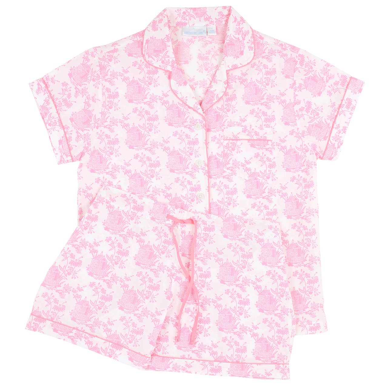 Pagoda Pink Short Sleeve Shorty Pajamas: L