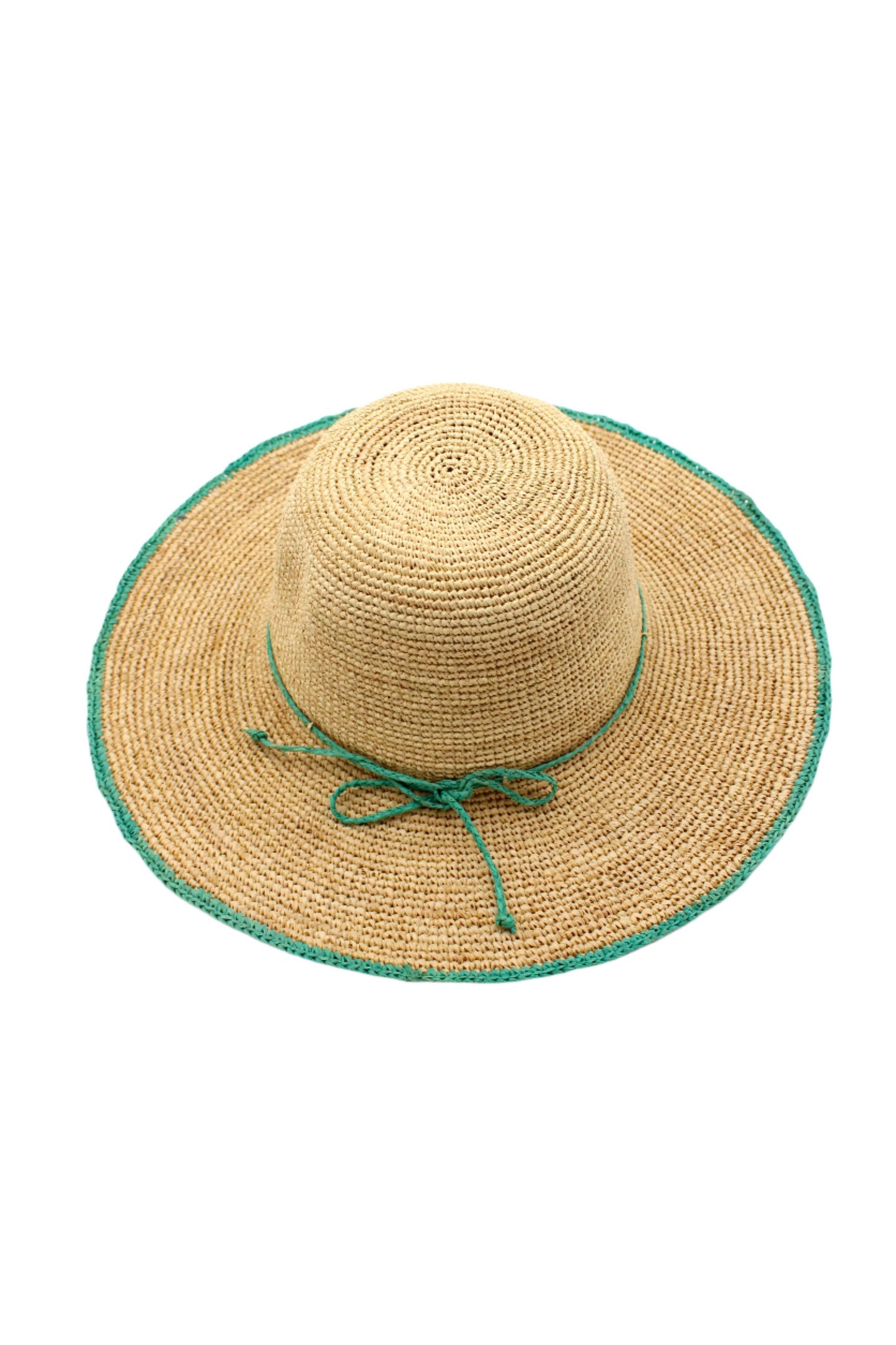 Rachel 4" Brim Crochet Straw Sun Hats with Colored Edge: Saffron