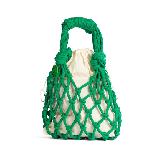 Trenza Macrame Net Bag: Emerald Green