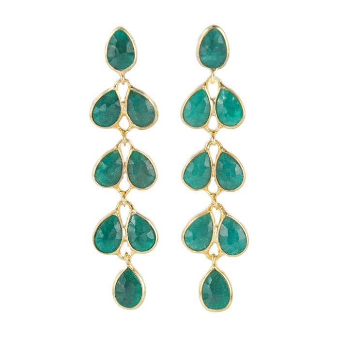 Mia Gold Earring - 11 Gemstone Options: Turquoise