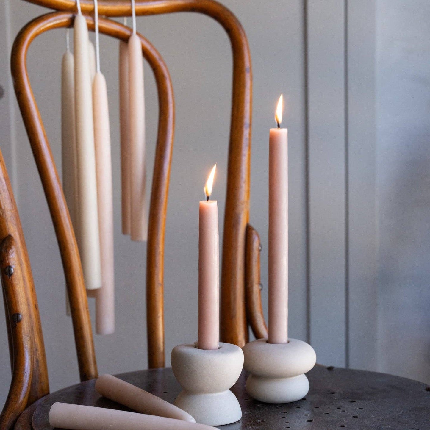 9" Heirloom Beeswax Taper Candles: Olive
