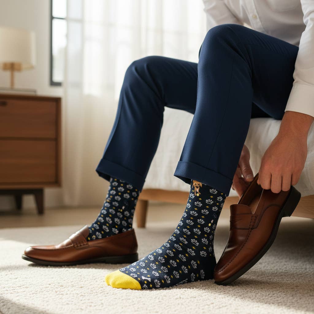 "Paws & Effect" - Dog Themed Fine Men's Socks