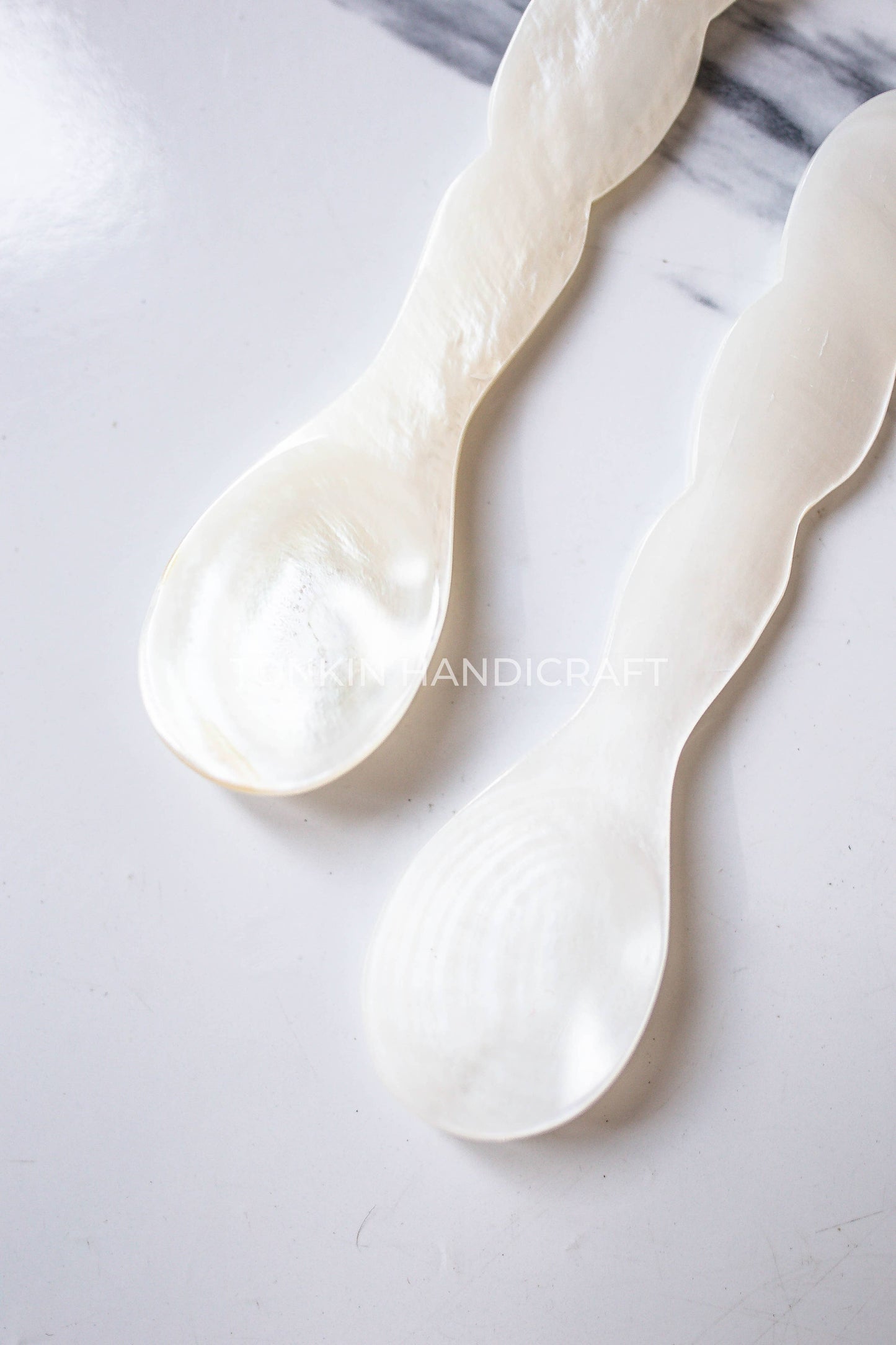 Wee Mother of Pearl Seashell Spoon White