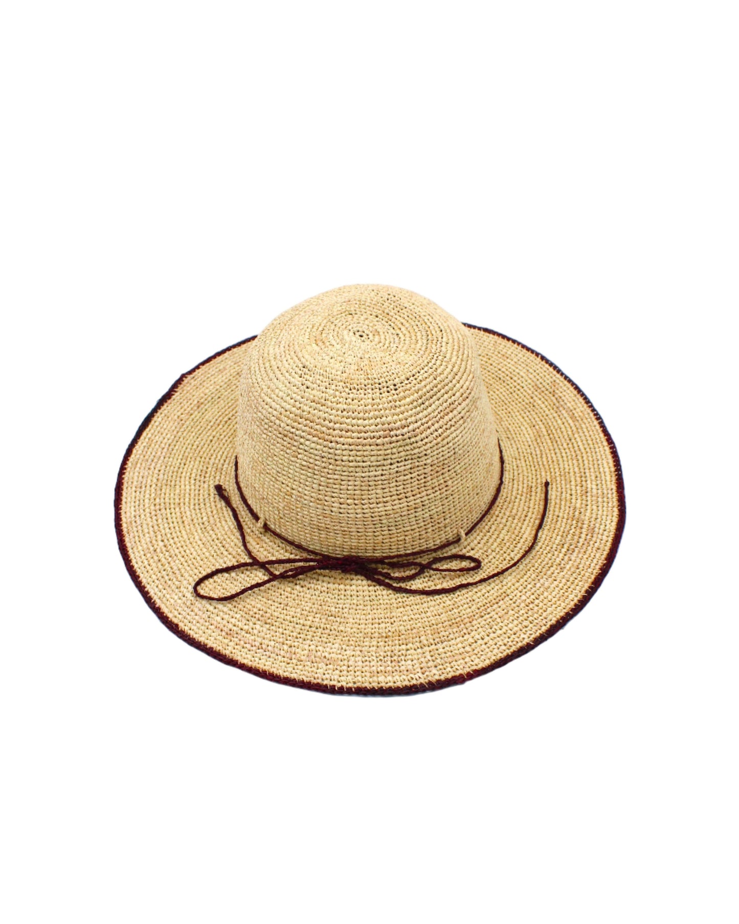 Rachel 4" Brim Crochet Straw Sun Hats with Colored Edge: Midori