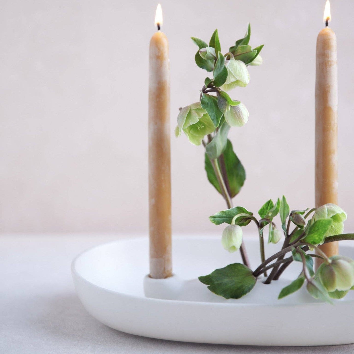 9" Heirloom Beeswax Taper Candles: Olive