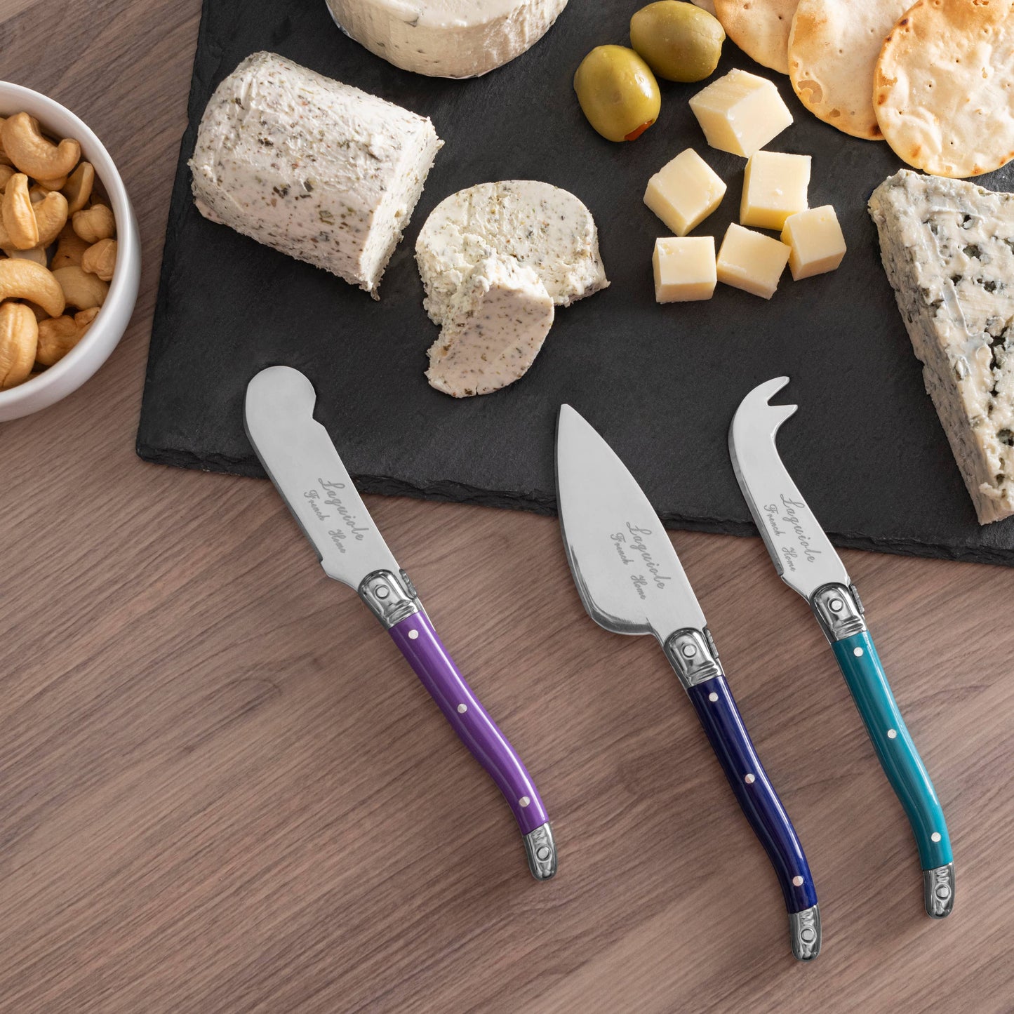 French Home 3 Piece Laguiole Cheese Knives - Plum Rose 