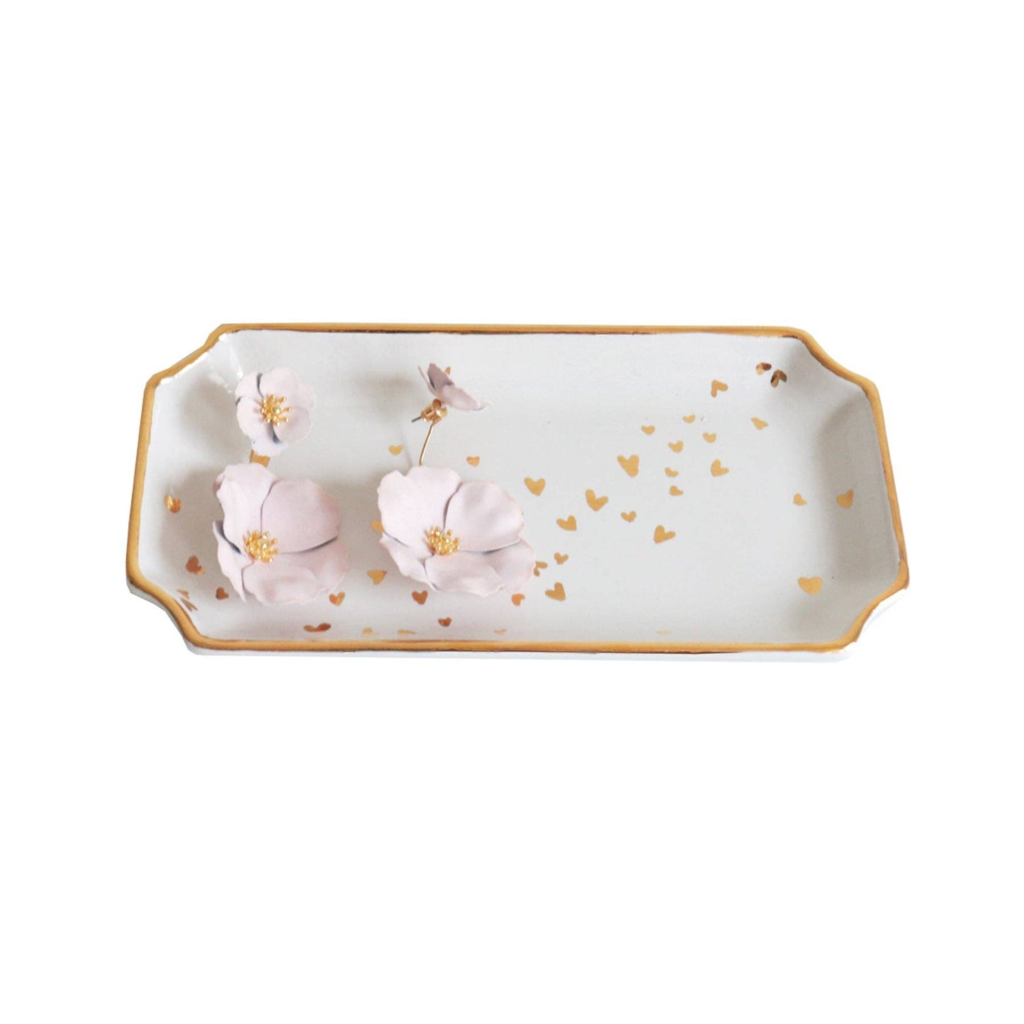 "Confetti Hearts" Tray: Pink / Large