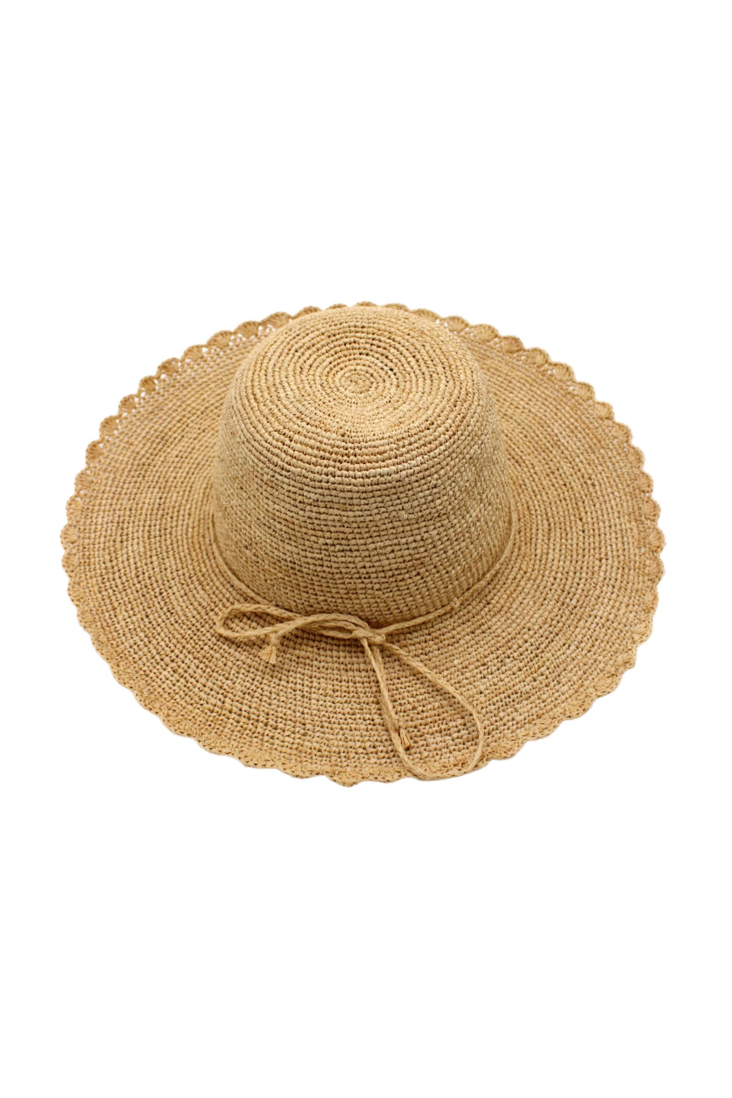 Genevieve 4" Brim Crochet Straw Sun Hat with Lace Weave Edge: Seafoam