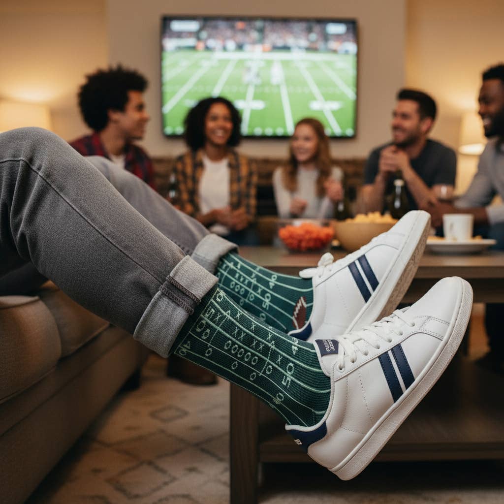 "Pig Skin" - Football Themed Fine Men's Socks