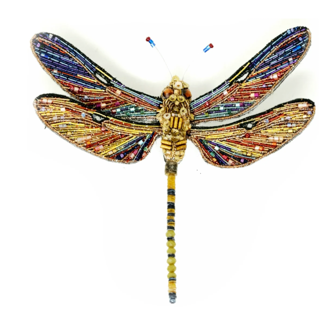 Brown Hawker Dragonfly Brooch Pin