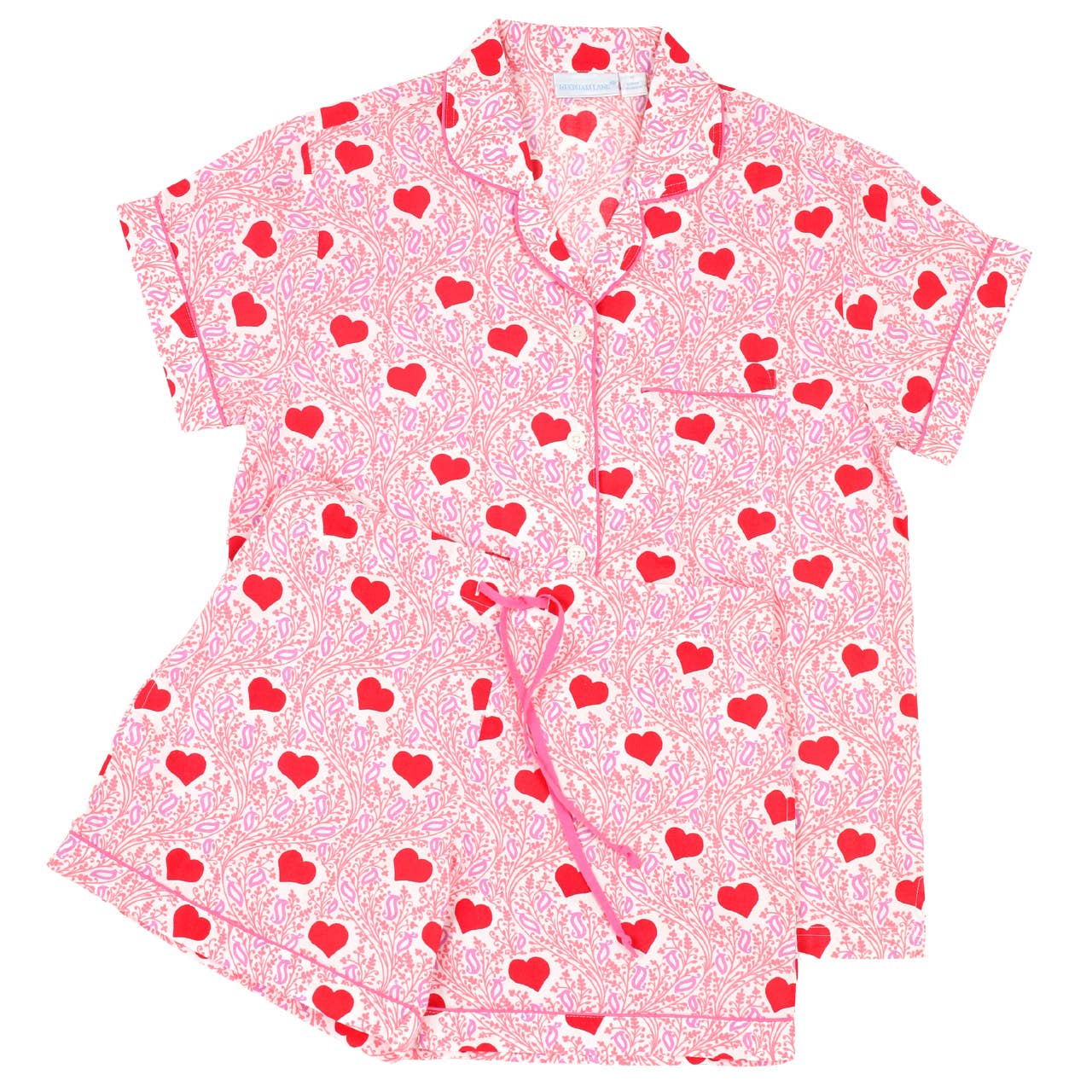 Lotta Love Short Sleeve Shorty Pajamas: L