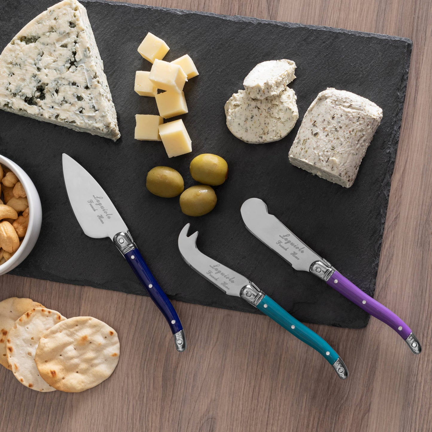 French Home 3 Piece Laguiole Cheese Knives - Plum Rose 
