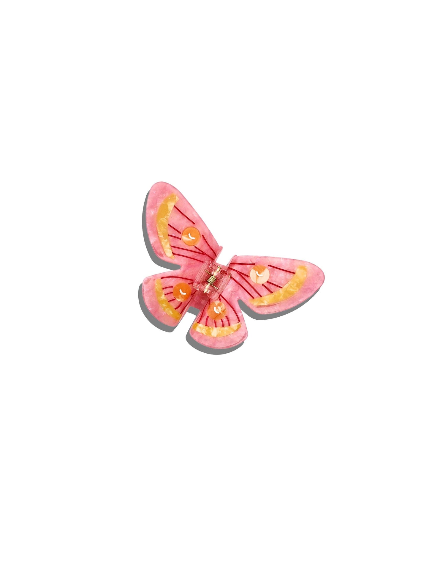 Hand-painted Emperor Silk Moth Claw Hair Clip | Eco-Friendly: Brown