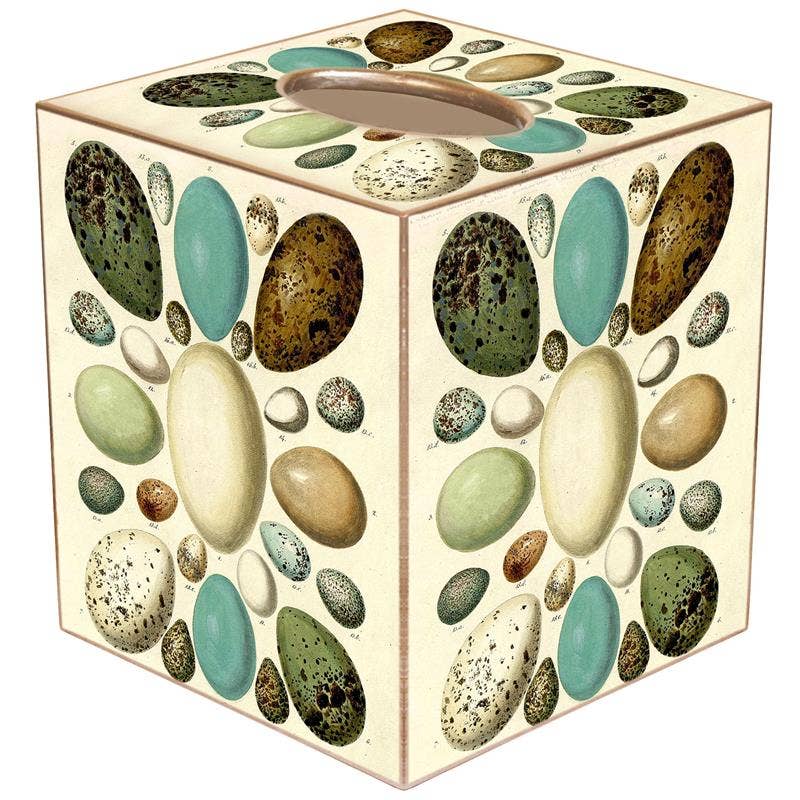 Antique Bird Eggs Tissue Box Cover: Paper Mache