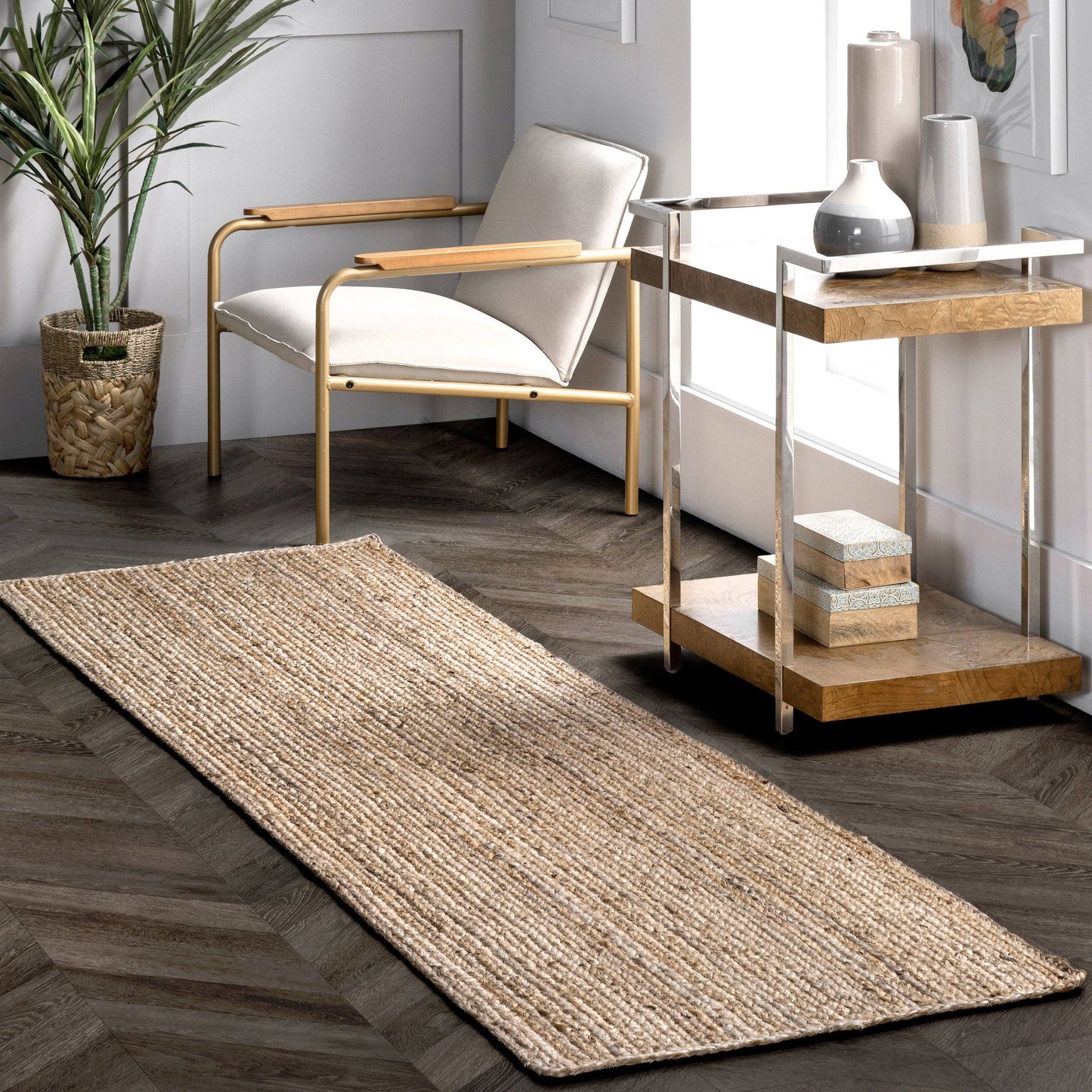Rigo Hand Woven Farmhouse Jute Area Rug: Natural / Rectangle / 9' X 12'
