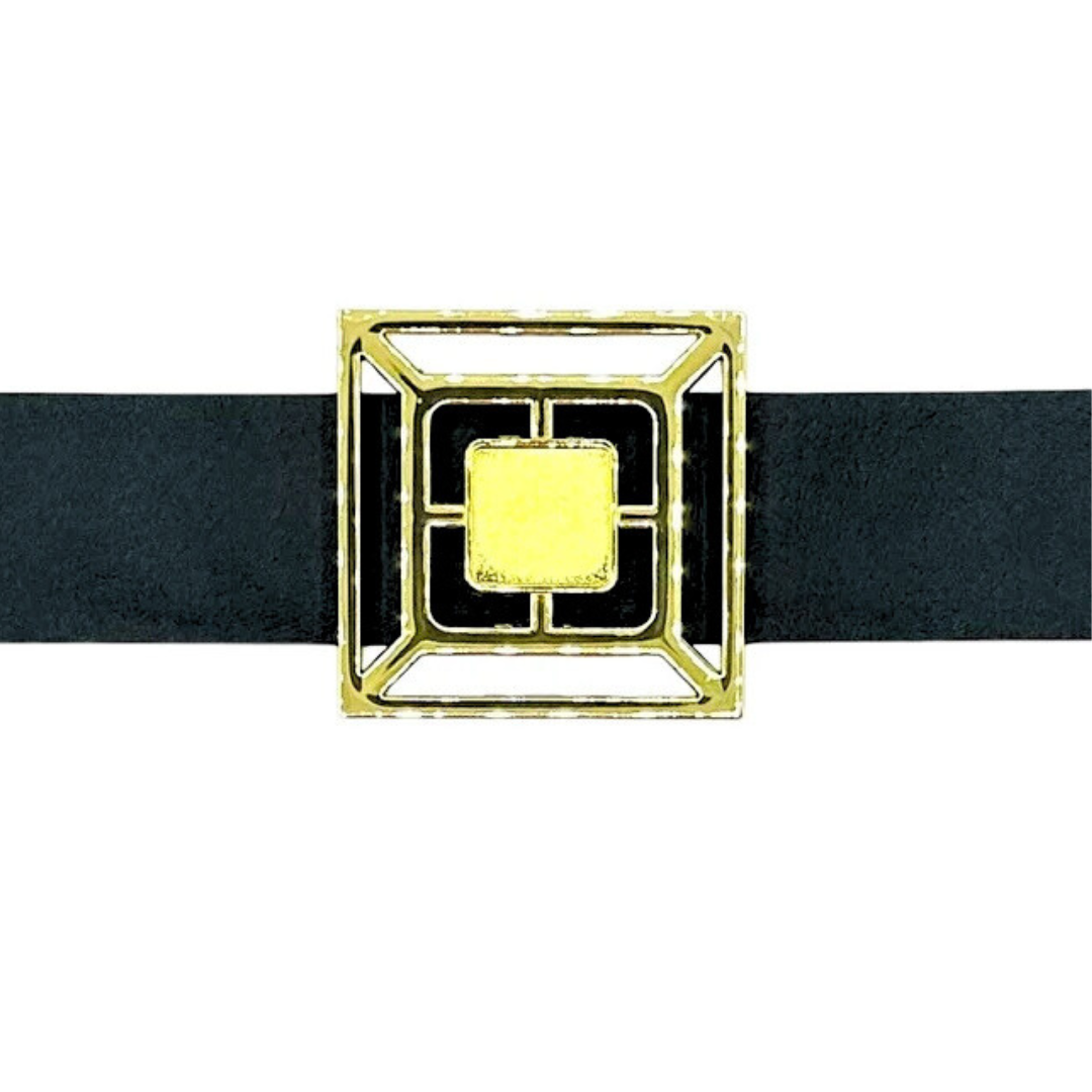 Black Genuine Leather Interchangeable Stretch Belt : 00
