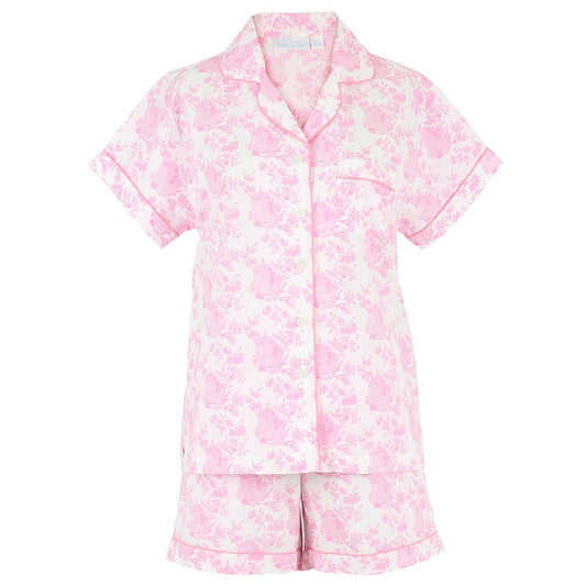 Pagoda Pink Short Sleeve Shorty Pajamas: L