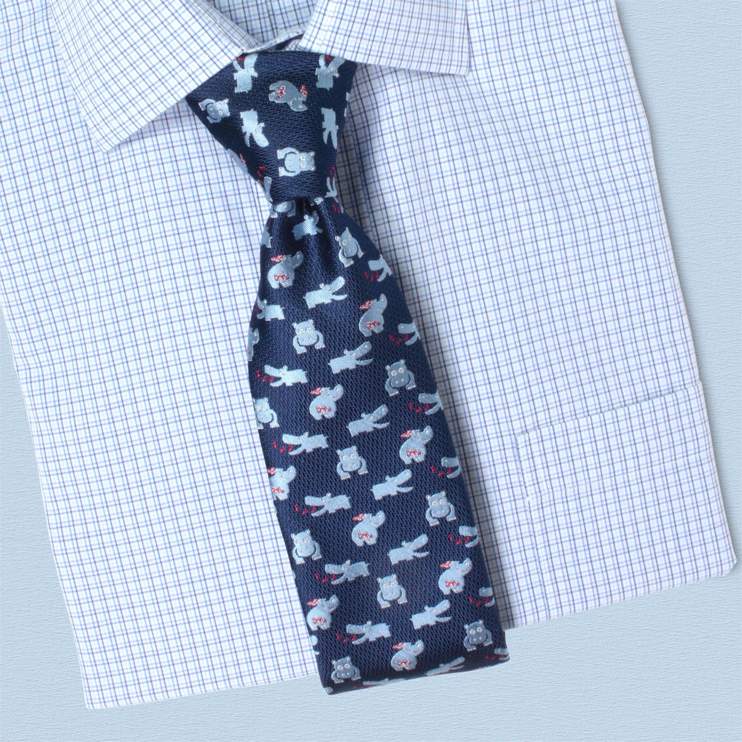 "Hippo-Campus" Silk Necktie
