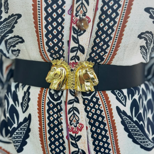 Black Genuine Leather Interchangeable Stretch Belt : 4