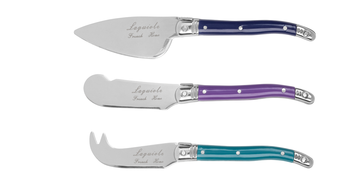 French Home 3 Piece Laguiole Cheese Knives - Plum Rose 