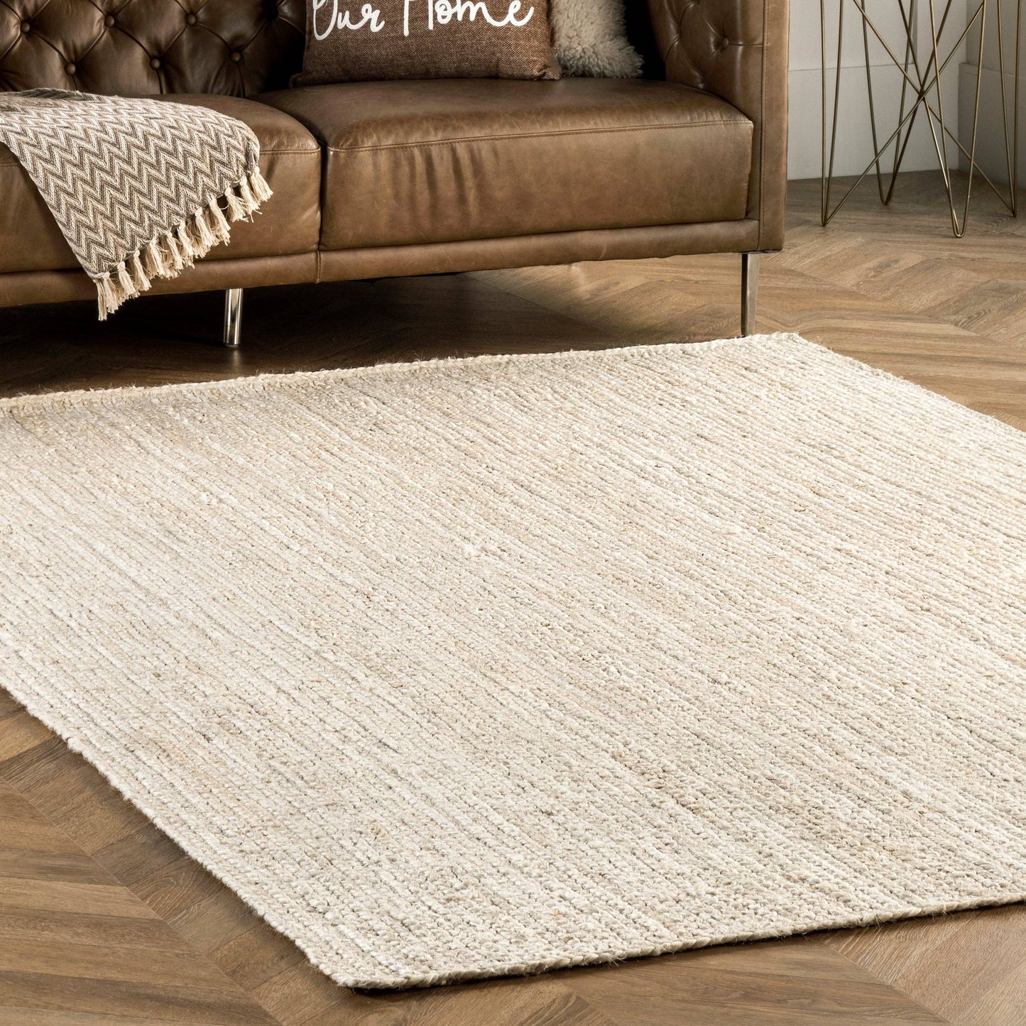 Rigo Hand Woven Farmhouse Jute Area Rug: Natural / Rectangle / 9' X 12'