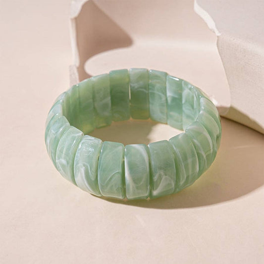 Vintage Color Block Splicing Acrylic Bracelets DP25D625: Green