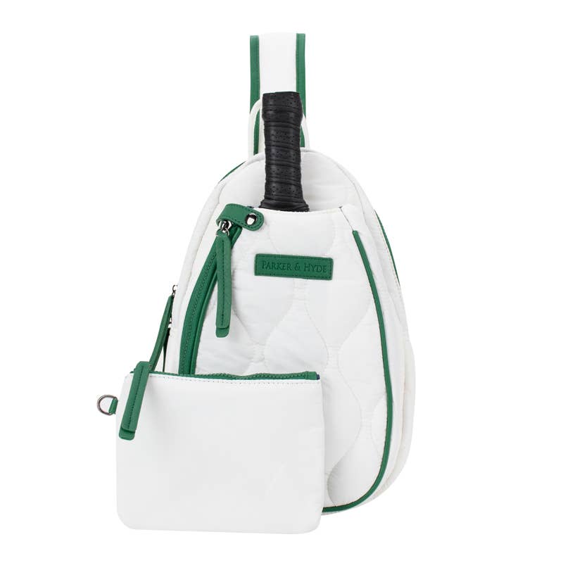 Pickleball Courtside Sling - White / Kelly Green
