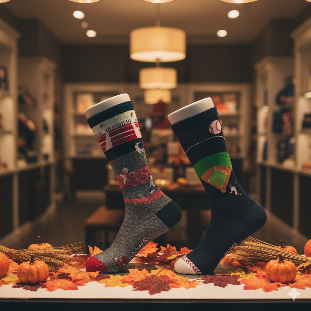 "Batter's Up" - Baseball Themed Fine Men's Socks