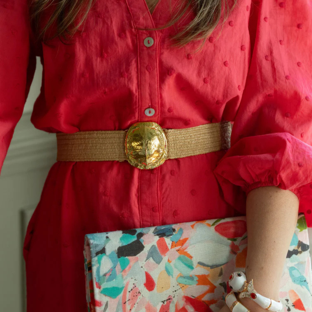 Dark Raffia Interchangeable Stretch Belt Band: Dark Raffia / M