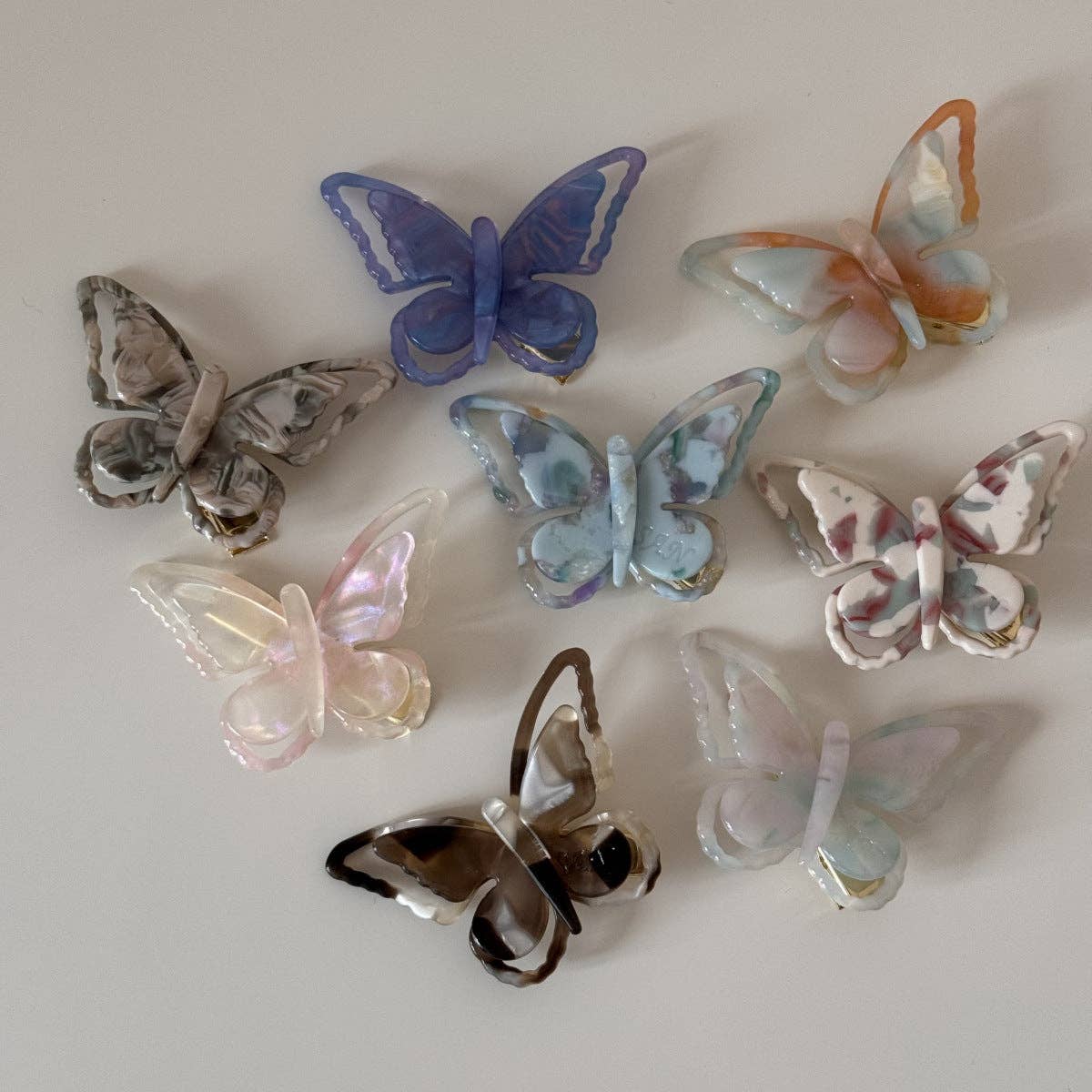 Elegant Iridescent Butterfly Acetate Hair Clip DP25E872: C4