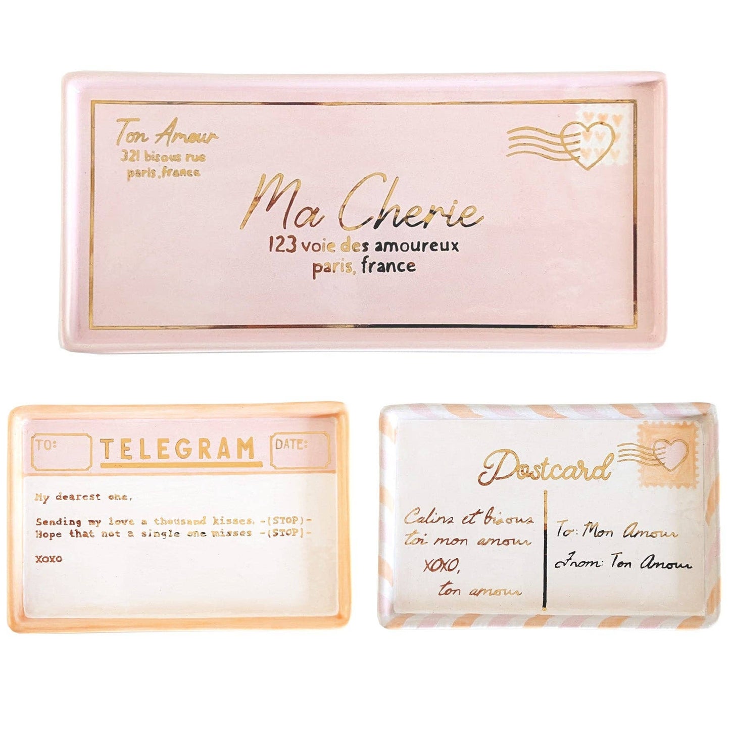Love Letters Trays: Pink and Coral / Letter