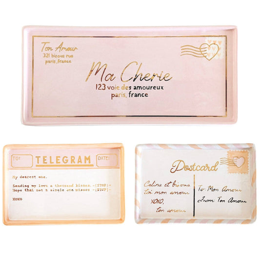 Love Letters Trays: Pink and Coral / Letter