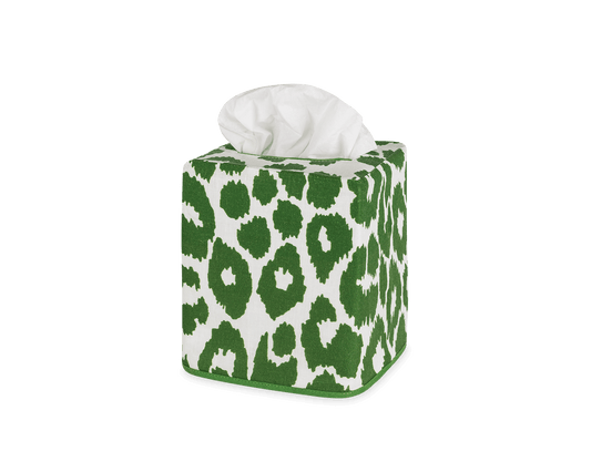 Iconic Leopard Tissue Box Cover Green