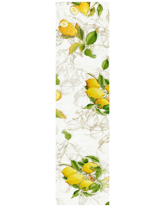 Tessitura Toscana Telerie Limoncello lemon linen table runner