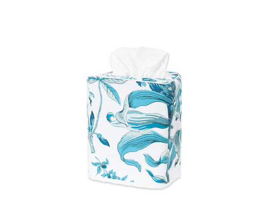 Pomegranate Tissue Box Cover Prussian Blue